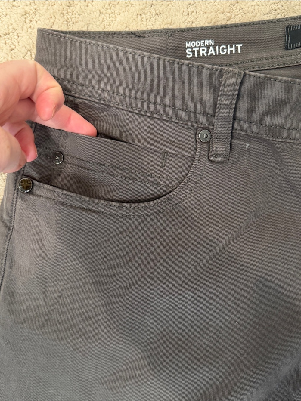 Men's Straight Fit Charcoal Gray Jeans - 34x32 - Picture 3 of 11